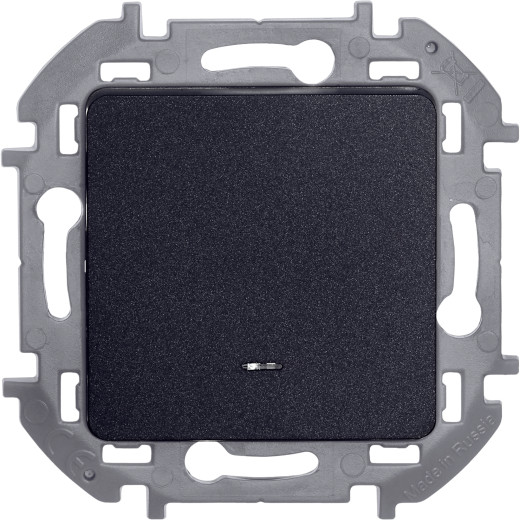 Выключатель одноклавишный с подсветкой/индикацией - Legrand/Daccord Inspiria - 10АХ 250В безвинтовые зажимы - антрацит