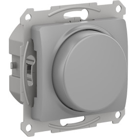 Systeme Electric Glossa Алюминий Светорегулятор (диммер) повор-нажим, LED, RC, 400Вт, мех.