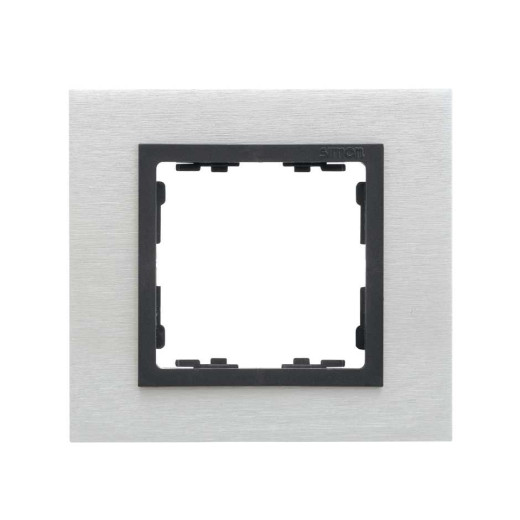 Simon 82 Сталь матовая/Графит/Металл Рамка на 1 пост