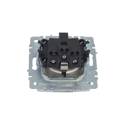 BRITE Роз. с з/к/ш с кр. 16А IP20 РСбш10-3-БрА алюм. IEK