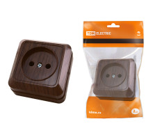 TDM Розетка 2П открытой установки IP20 10А 250В (керамика) бук 