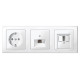 MERTEN ЦЕНТР.ПЛАТА д/розетки RJ45, 1 пост, ПОЛ.БЕЛЫЙ, SM