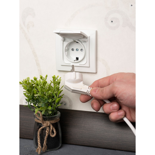 Минск Розетка 1-местная СП с/з с крышкой 16А белая с защ. штор. IP44 EKF