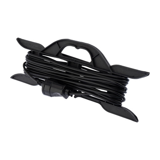 Удлинитель-шнур на рамке ПВС 2x0,75, 10м, б/з, 6А, 1300Вт, IP20, черный (Сделано в России) PROconnect