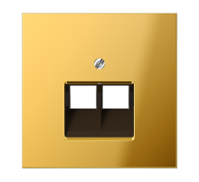 JUNG LS 990 Блеск золота Накладка 2-ой наклонной ТЛФ/комп розетки