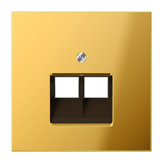Крышка для сдвоенной телефонной и компютерной розетки  UAE, металл цвета золота