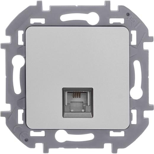 Розетка телефонная RJ11 - Legrand/Daccord Inspiria - алюминий