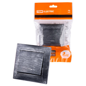 TDM Выключатель 1 кл. с подсветкой 10А старинное серебро 