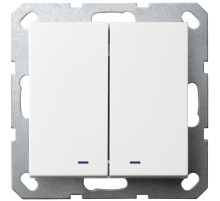 Jasmart G Белый глянцевый Выключатель 2-кл с подсветкой 10A 250V~