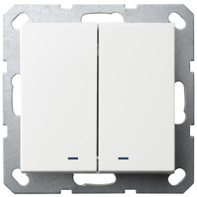 Jasmart G Белый глянцевый Выключатель 2-кл с подсветкой 10A 250V~