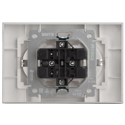 BRITE Роз 2-я с з/к без з/ш пл 16А в сб РСПл12-3-БрБ бел IEK