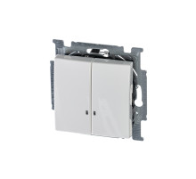 ABB BJB Basic 55 Бел Выключатель 2-клавишный с подсветкой