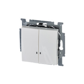 ABB BJB Basic 55 Бел Выключатель 2-клавишный с подсветкой