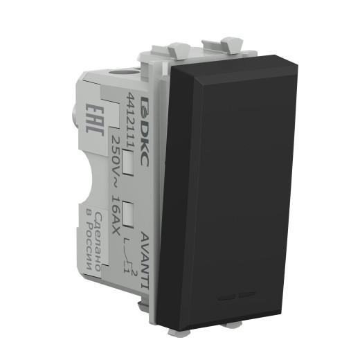 Переключатель модульный, Avanti, черный матовый, 1 модуль