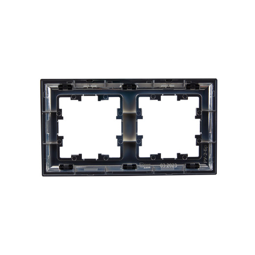 BRITE Рамка 2-мест. РУ-2-Бр хром/черн. IEK