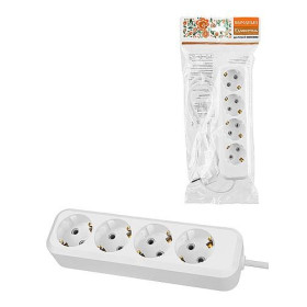 TDM Удлинитель 4 гнезда, 10 метров, с/з, 10 А, 2300 Вт, белый, НАРОДНЫЙ У1-42050