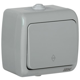 IEK Выключатель 1-клавишный для открытой установки проходной ВС-20-1-2-A 10А IP54 AQUATIC