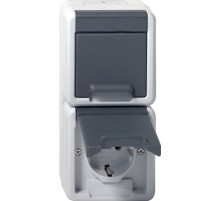 Gira Двойная розетка с з/к IP44. вертикальный блок