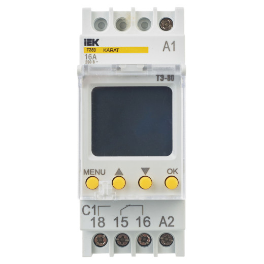 Таймер ТЭ80 цифровой 16А 230В на DIN-рейку KARAT IEK