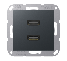 JUNG 2 x HDMI, матовый антрацит