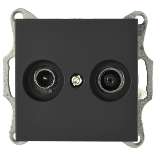 G Черный матовый Розетка TV+FM оконечная