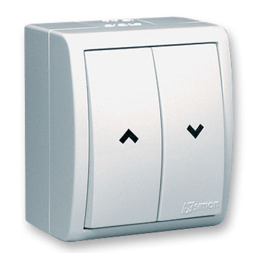 Simon15 Aqua Белый Выключатель жалюзийный с электрической блокировкой, наружный, IP54