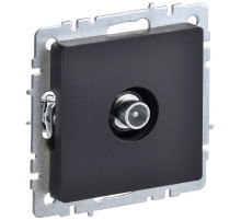 IEK BRITE BASE Черный Розетка TV проходная РТВ10-0-БрЧ