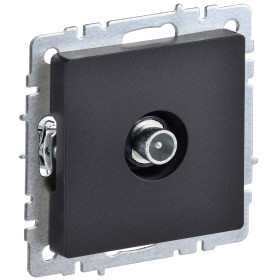 IEK BRITE BASE Черный Розетка TV проходная РТВ10-0-БрЧ