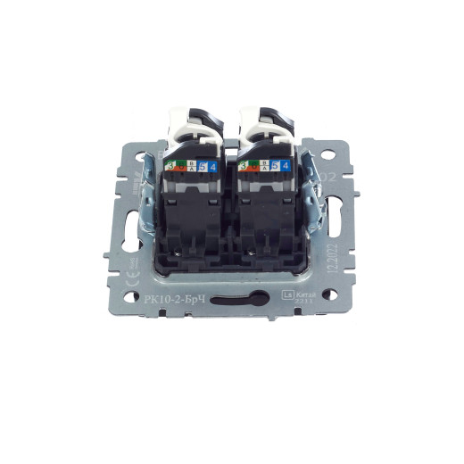 BRITE Роз. комп. 2-ая RJ45 кат.5E РК10-2-БрЧ черн. IEK