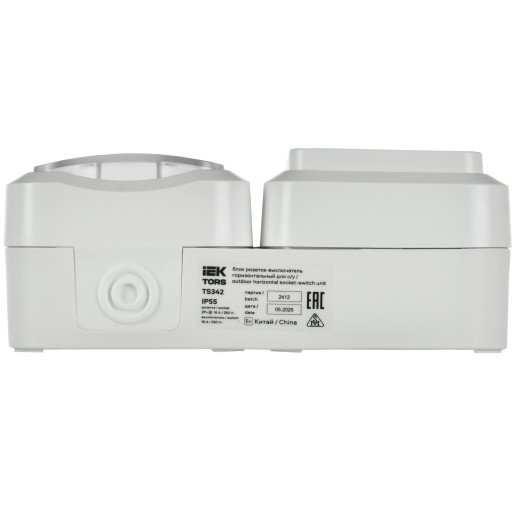 TORS Блок розетка + выключ. гор. 16А IP55 TS342 белый IEK