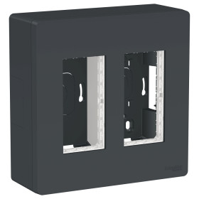 Schneider Electric Unica System+ Антрацит Блок открытой установки 2х2