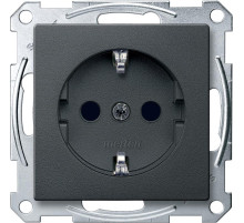 Schneider Electric Merten SM Антрацит Розетка с/з с защитными шторками безвинт. зажим