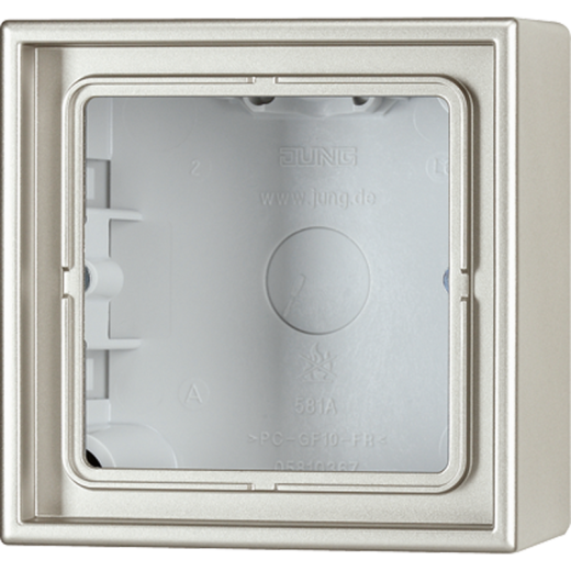 Рамка для вертикальной и горизонтальной установки, 1 пост, накладной монтаж, дюропласт, нержавеющая сталь, Edelstahl