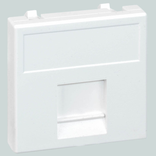 Simon Адаптер со шторкой на 1 RJ45 конектор, AMP(S110,SL110,SLt),Brand-Rex,RIT45х45мм, белый