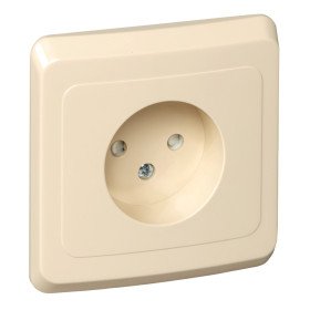 Systeme Electric Этюд Крем Розетка 1-ая б/з с защитными шторками