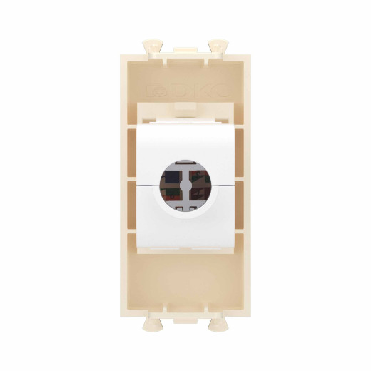 Компьютерная розетка RJ-45 без шторки модульная, кат.6А, Avanti, ванильная дымка, 1 модуль
