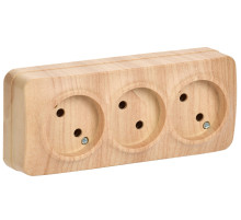 IEK GLORY РС23-2-ХС Розет. 3-ая без з/к о/у 10А GLORY сосна