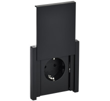IEK FORTE&PIANO Черный Розетка с/з со шт с крышкой винтовое крепление 16А IP44 FP121