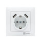 Валенсия розетка 1-местная с/з 16А белая с защ. штор. с 2 USB 2,1А EKF PROxima