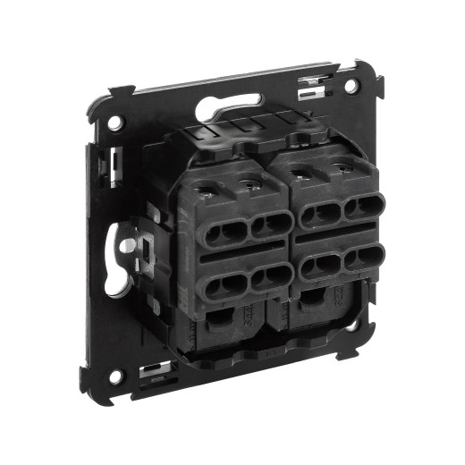 Инвертор двухклавишный в стену, Avanti, закаленная сталь