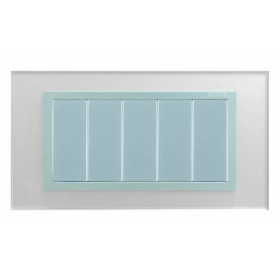 Simon 82 Centr. Серебро/Алюминий (стекло) Рамка с суппортом на 8 узких модулей