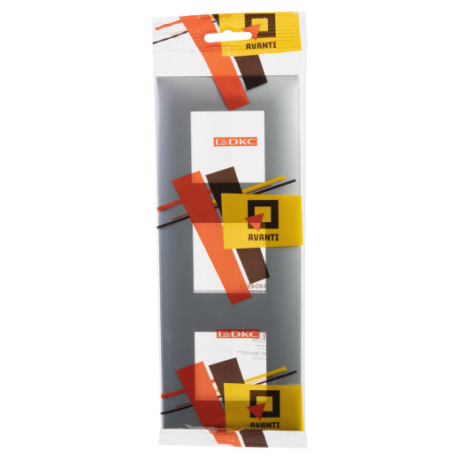 Рамка 3 поста (6 мод.), Avanti, закаленная сталь