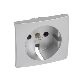 Legrand Valena Алюминий Накладка для розетки 2К+З с защитными шторками.