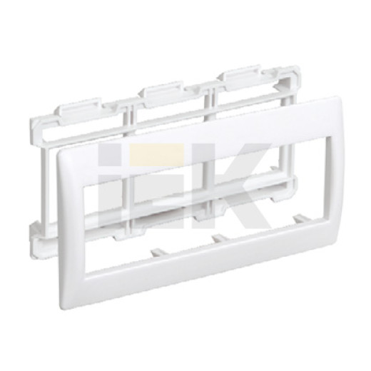 PRIMER Рамка и суппорт на 6 модулей 75мм белый IEK