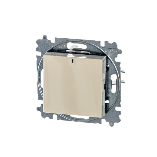 Выключатель одноклавишный с подсветкой ABB Levit слоновая кость / белый