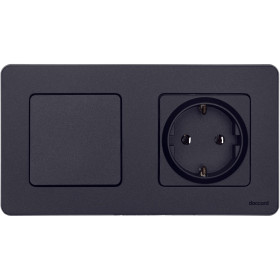 Legrand/Daccord INSPIRIA Антрацит Розетка 2К+З - немецкий стандарт - 16 А - 250 В.