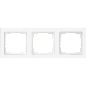 Gira E2 Белый матовый Рамка 3-ая, с полем для надписи
