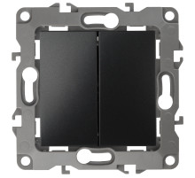 ЭРА 12-1104-05 Выключатель двойной, 10АХ-250В, IP20, Эра12, антрацит (10/100/2500)