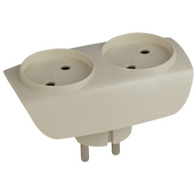 ЭРА Разветвитель электрический SP-2-I на 2 розетки без заземления 16А слоновая кость