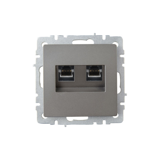 BRITE Роз. комп. 2-ая RJ45 кат.6 РК11-2-БрС сталь IEK